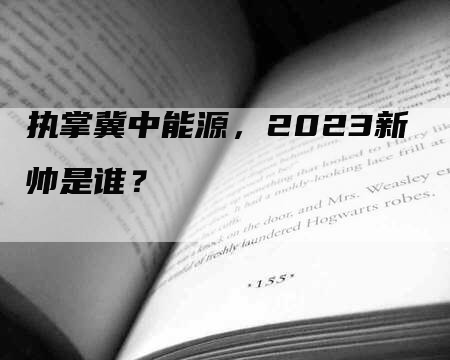 执掌冀中能源，2023新帅是谁？