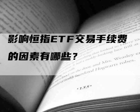 影响恒指ETF交易手续费的因素有哪些？